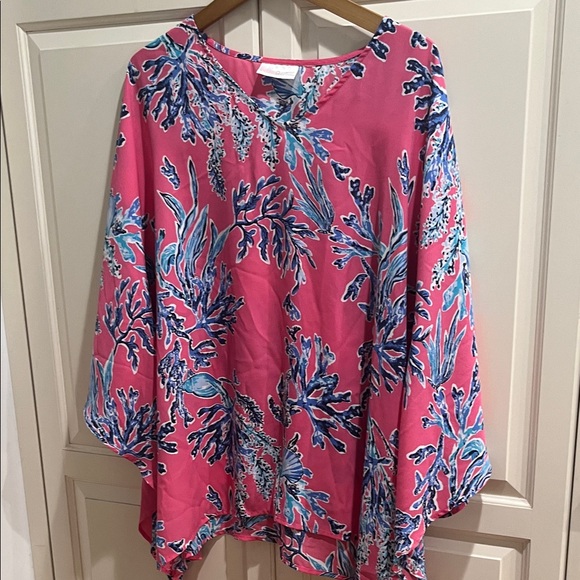 Belle by Kim Gravel Tops - Belle by Kim Gravel Pink and Blue Floral Tunic